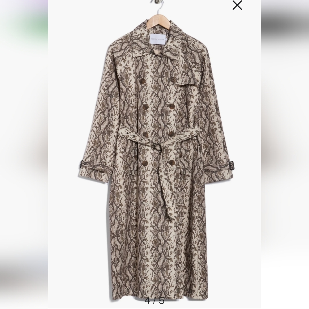 Rebecca Minkoff Black and White Snake Print Coat - Picture 2 of 12